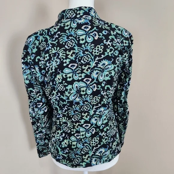 Charter Club Women's Jacket Size P/S Floral Green - Picture 5 of 13